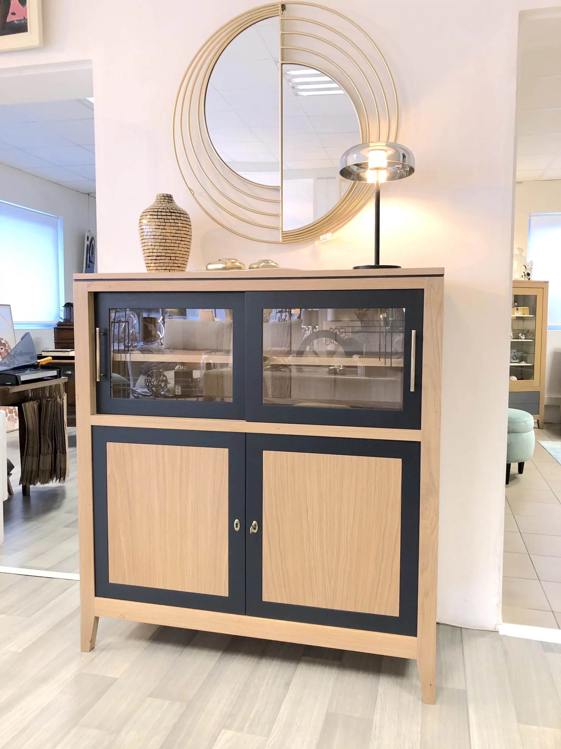 meuble portes coulissantes chêne