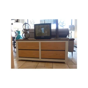 Meuble Télévision Ellipse 2 tiroirs 1 porte Gris