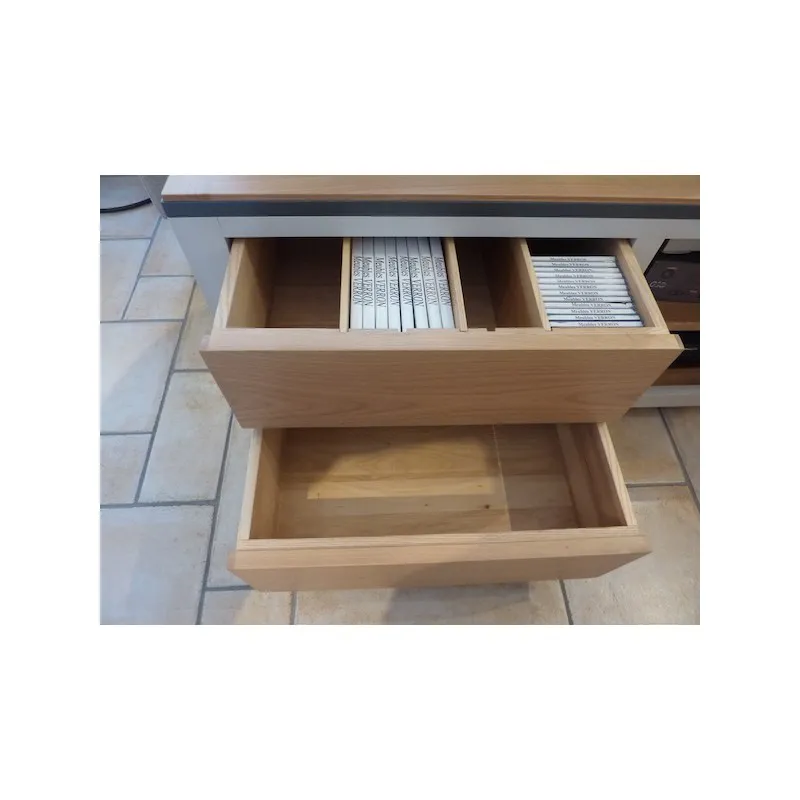 Commode TV Ellipse 2 tiroirs 1 porte brute – Image 3