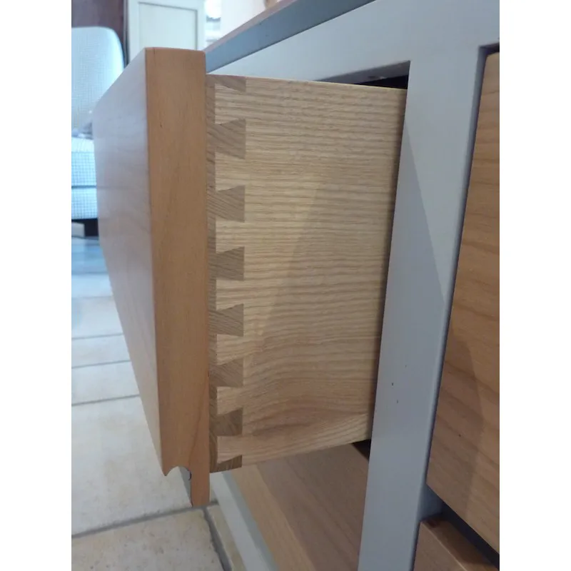 Commode TV Ellipse 2 tiroirs 1 porte brute – Image 4