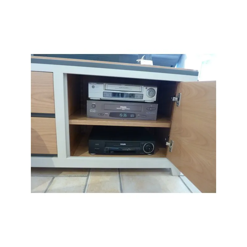 Commode TV Ellipse 2 tiroirs 1 porte brute – Image 7