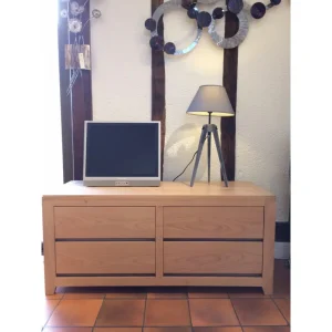 Commode TV Ellipse 2 tiroirs 1 porte brute