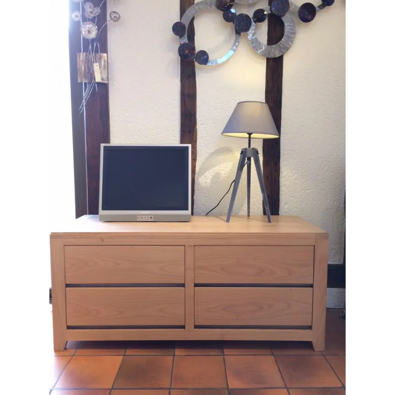 Commode TV Ellipse 2 tiroirs 1 porte brute