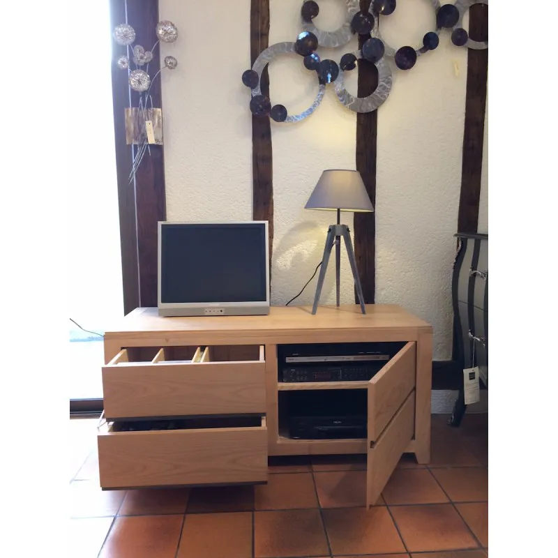 Commode TV Ellipse 2 tiroirs 1 porte brute – Image 9