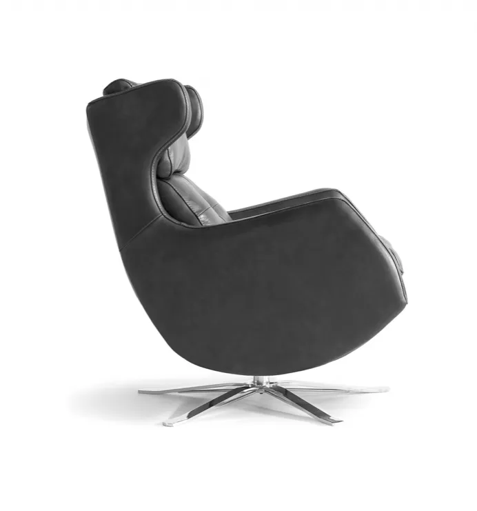 Fauteuil America pivotant cuir noir – Image 4
