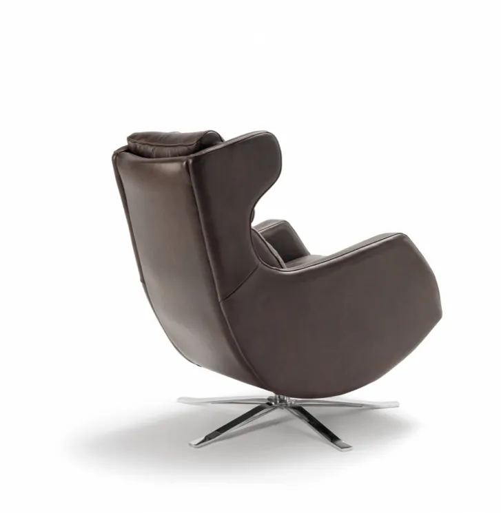 Fauteuil America pivotant cuir noir – Image 5