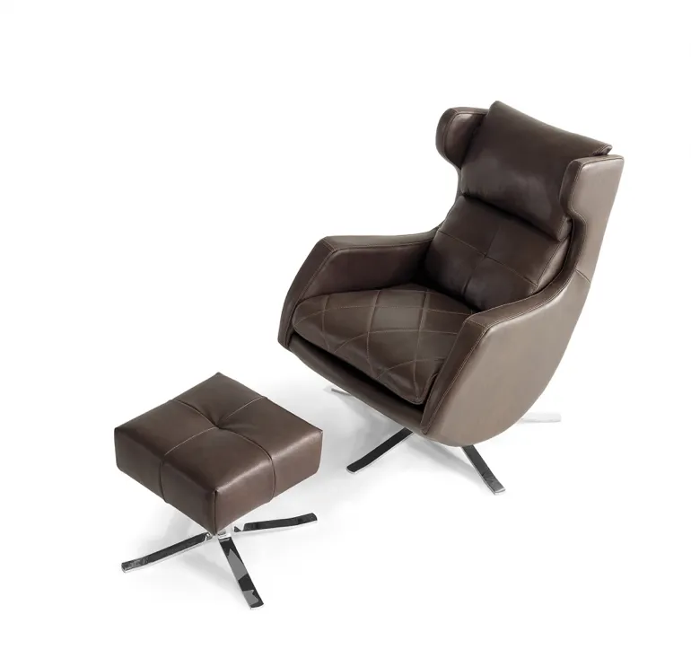 Fauteuil America pivotant cuir noir – Image 6