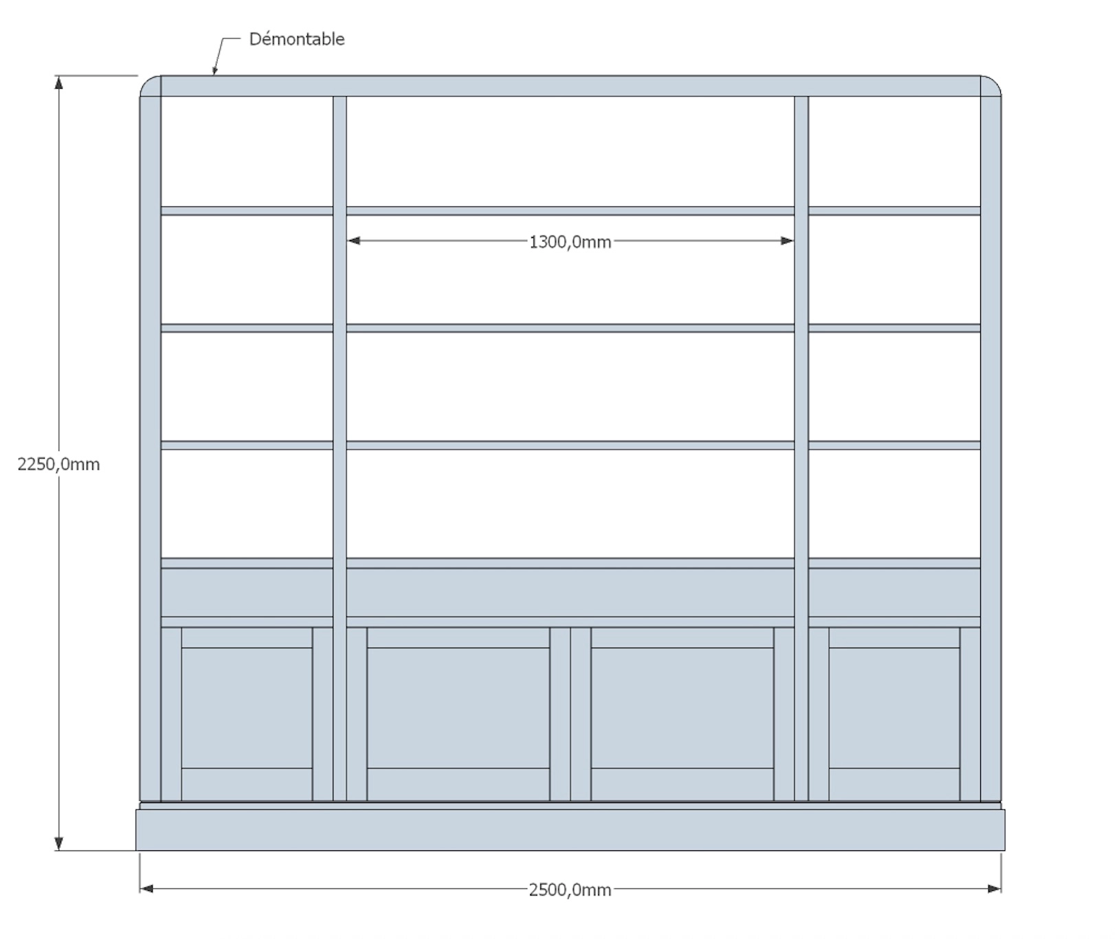 Bibliothèque SUR MESURE 100% chêne