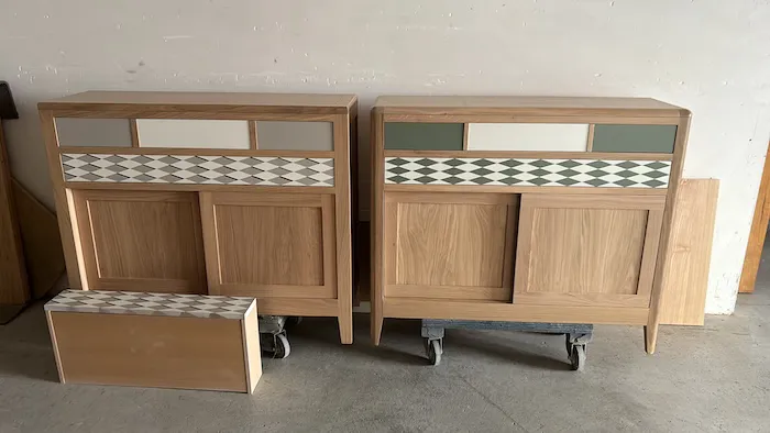 Bibus 2 tiroirs Ellipse 2 portes coulissantes gris & chocolat – Image 8