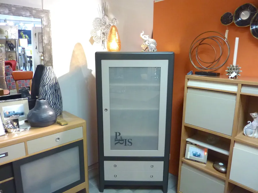 Bonnetière vitrée Louisiane Style contemporain en chêne – Image 6