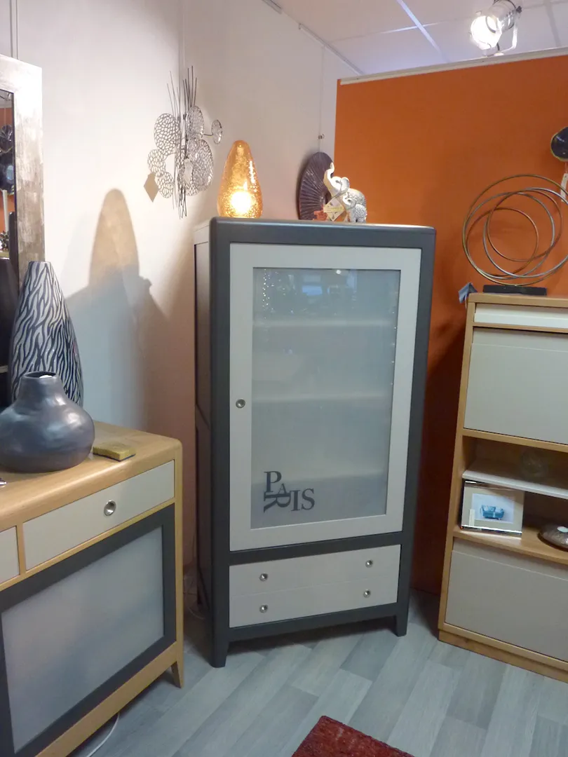 Bonnetière vitrée Louisiane Style contemporain en chêne – Image 10