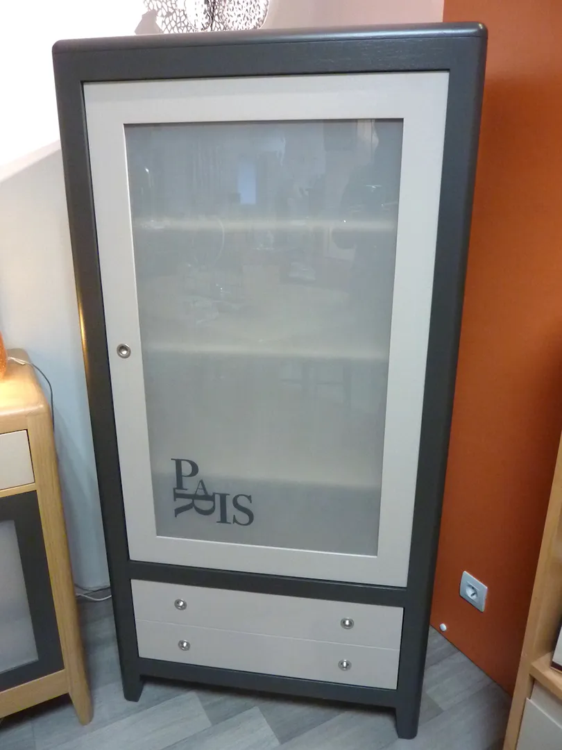 Bonnetière vitrée Louisiane Style contemporain en chêne