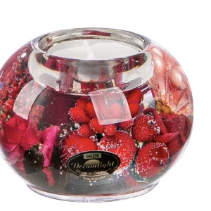 Bougeoir Boule Fleurs rouges