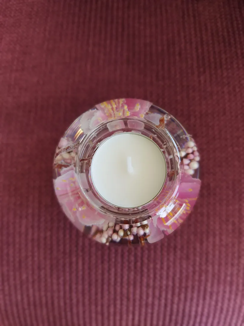 Bougeoir Boule Fleurs roses – Image 4