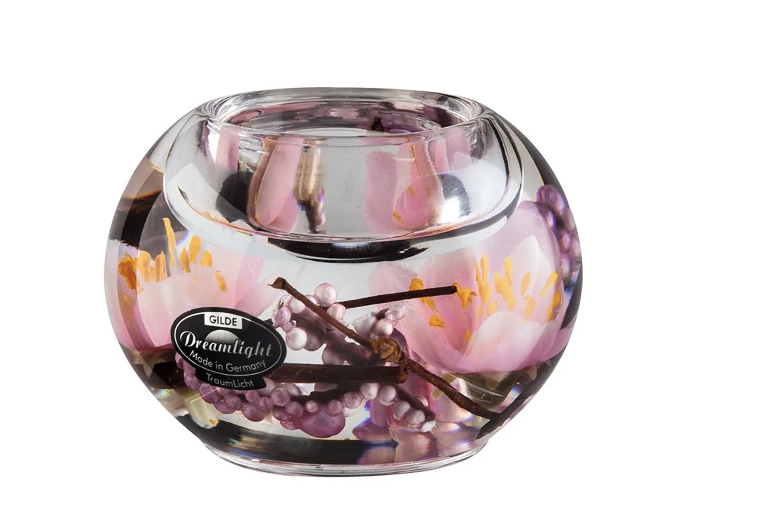 Bougeoir Boule Fleurs roses