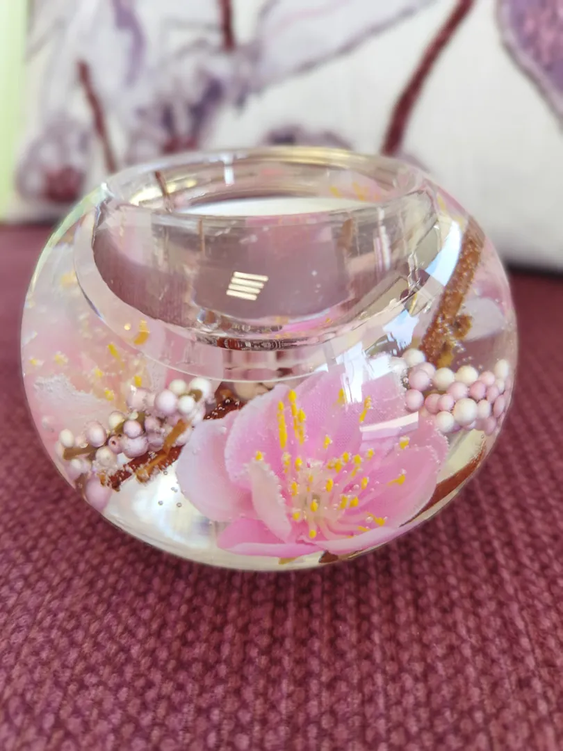 Bougeoir Boule Fleurs roses – Image 2