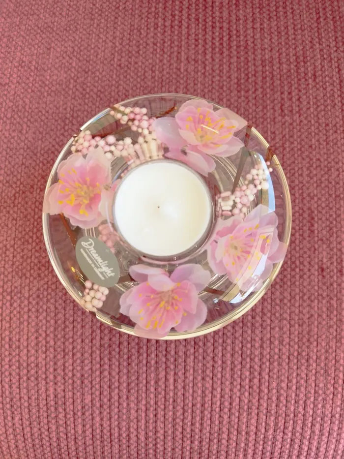 Bougeoir plat Fleurs roses – Image 4