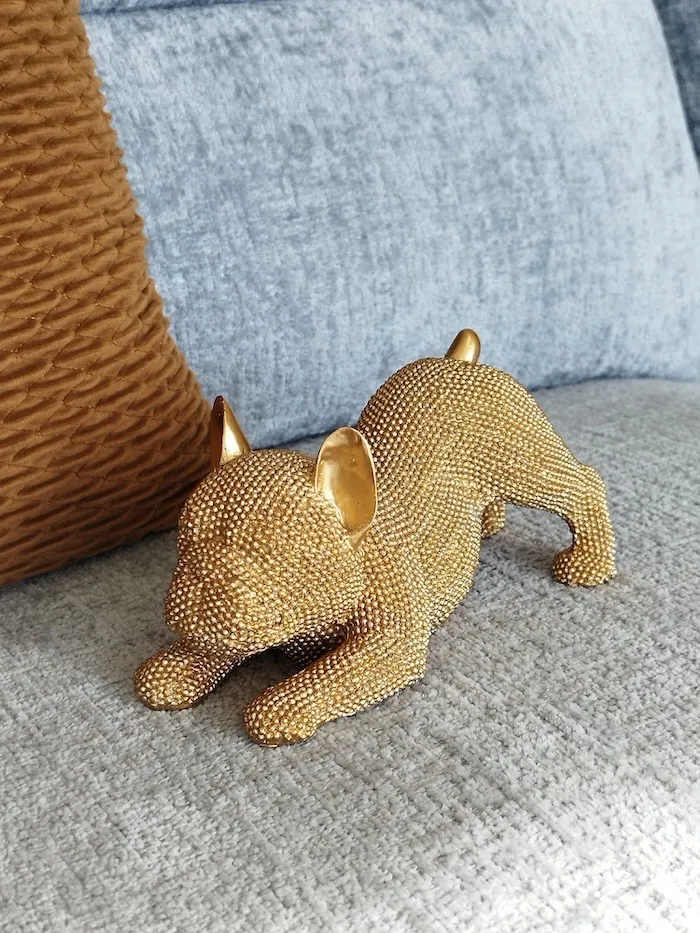 Décoration Bulldog doré Bozz – Image 2
