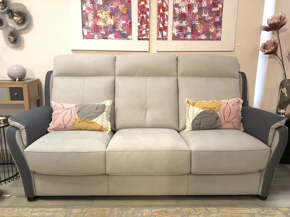 Canapé Giada 3 places en tissu gris