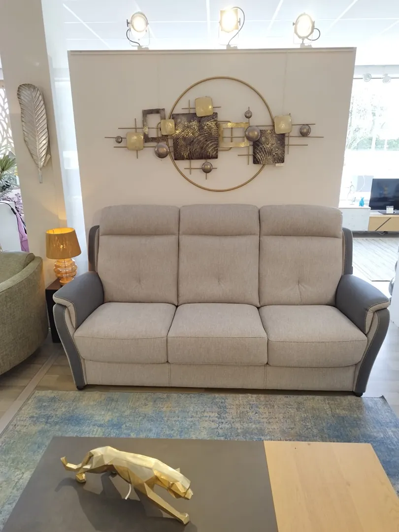 Canapé Giada 3 places gris bi matière