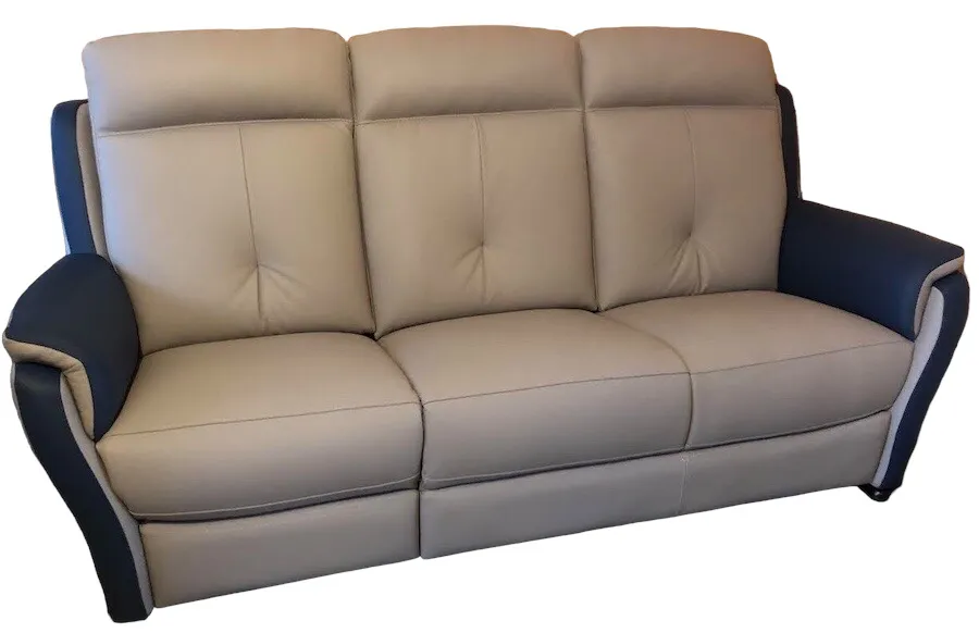 Canapé Giada 3 places en cuir bleu marine