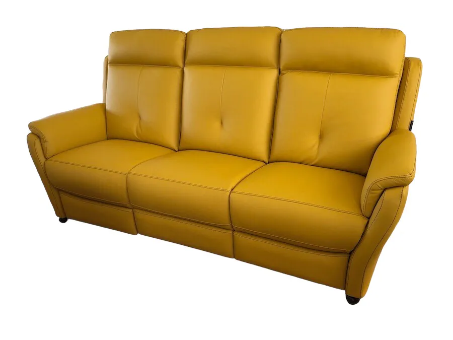 Canapé Giada 3 places en cuir moutarde