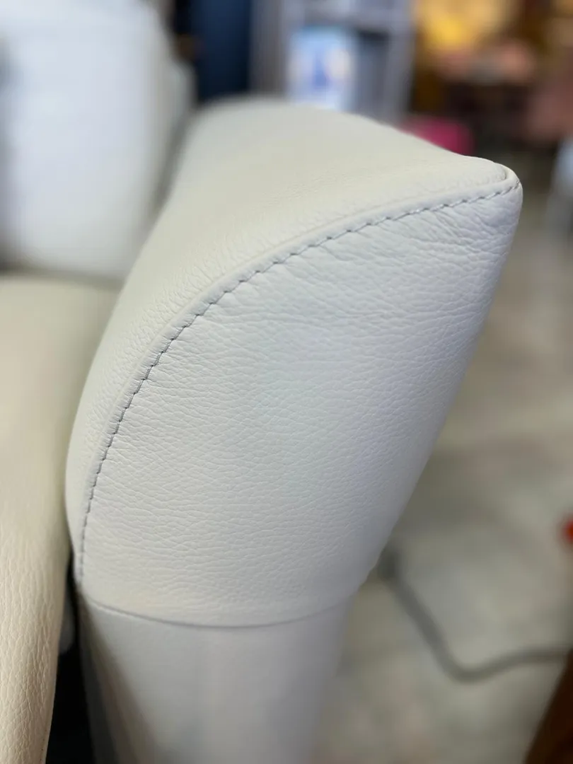 Canapé Michel relaxation en cuir beige – Image 4