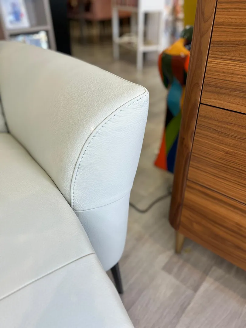 Canapé Michel relaxation en cuir beige – Image 5