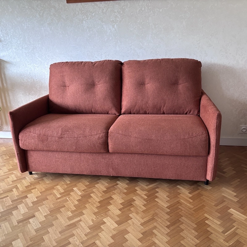 Canapé Convertible Tommy tissu brique – Image 2