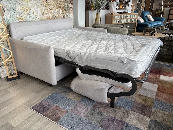 Canapé Convertible Tommy tissu gris beige – Image 5