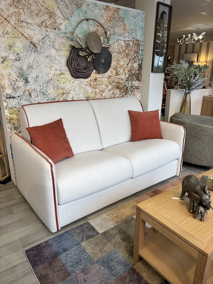 Canapé Convertible Turin ivoire terracotta