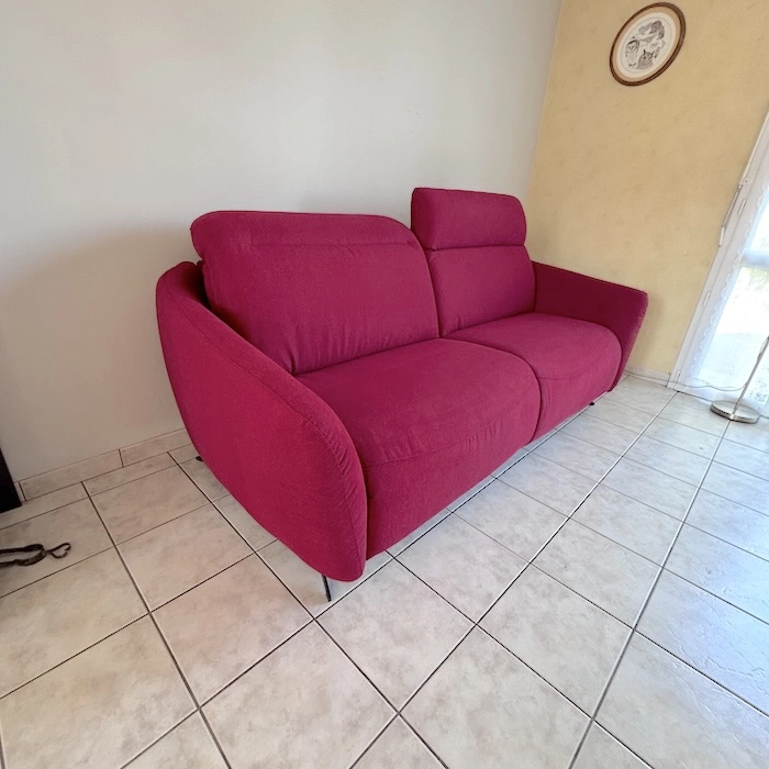 canapé convertible rouge