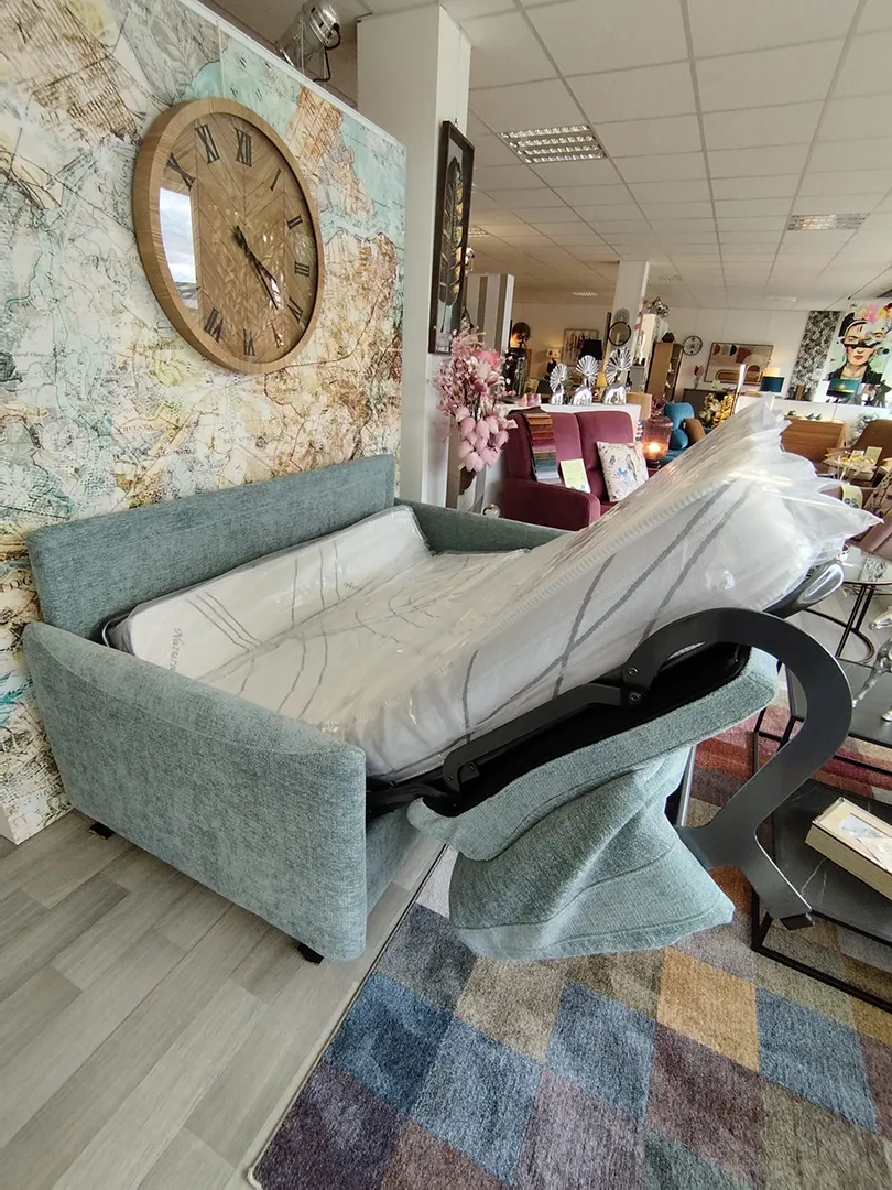 Canapé Convertible Tommy tissu vert d'eau – Image 4