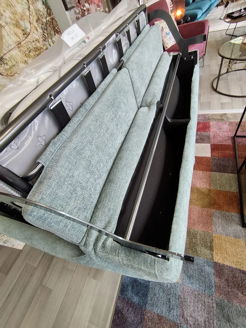 Canapé Convertible Tommy tissu vert d'eau – Image 3