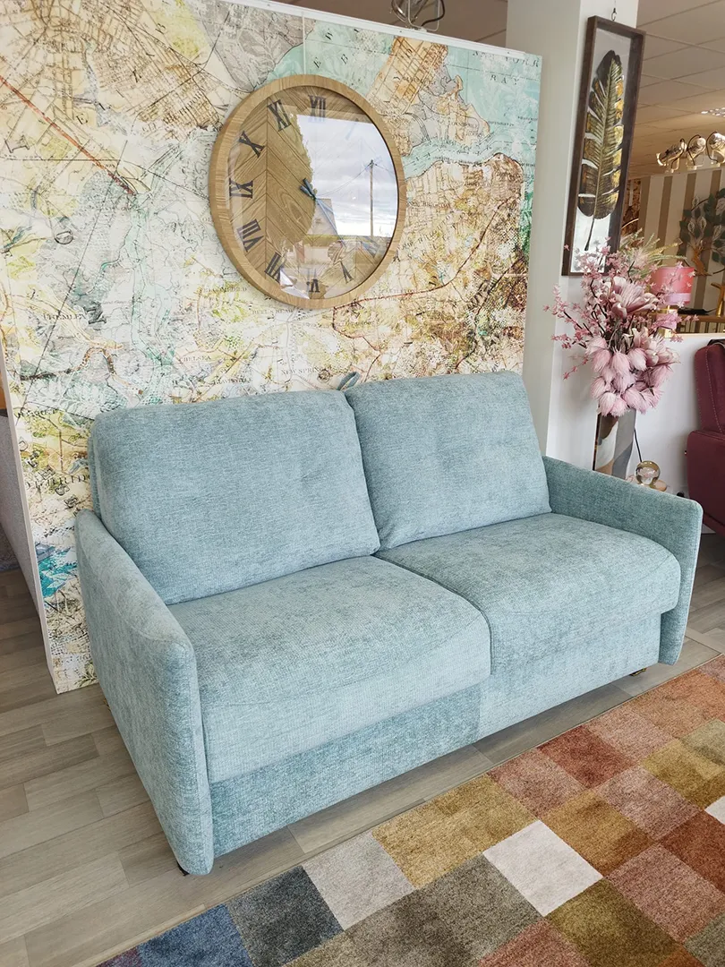 Canapé Convertible Tommy tissu vert d'eau