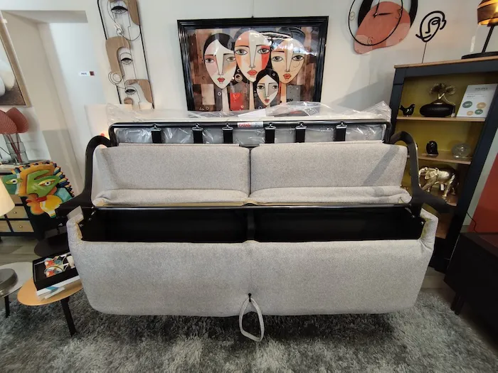 Canapé Convertible Tommy tissu Bubble gris – Image 4