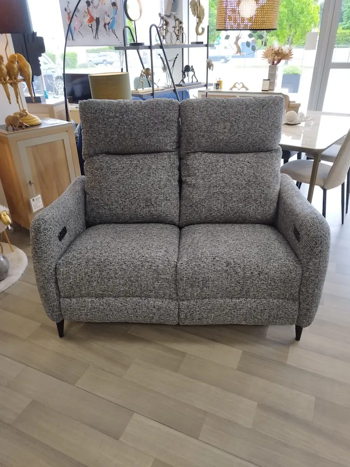 Petit canapé relaxation Oliver 2 places gris – Image 4