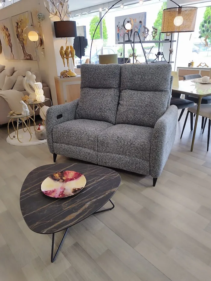 Petit canapé relaxation Oliver 2 places gris – Image 3
