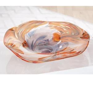 centre de table verre orange
