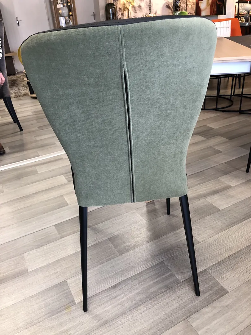 Chaise Francine bi matière noire/kaki clair – Image 10