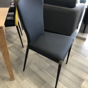 Chaise Francine bi matière noire/kaki clair