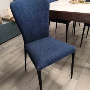 Chaise Francine bi matière bleue