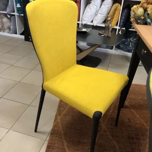 Chaise Francine bi matière jaune