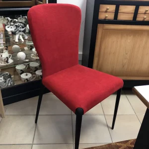 Chaise Francine bi matière rouge