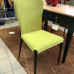 Chaise Francine bi matière vert clair