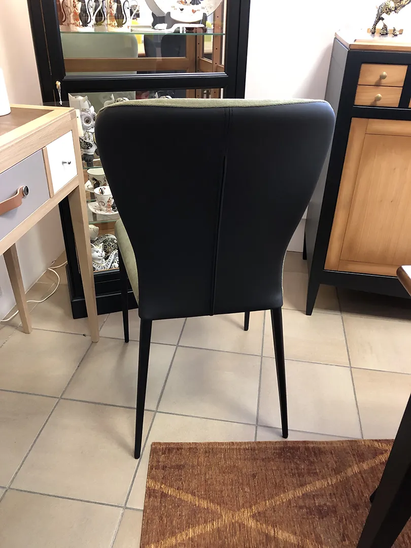 Chaise Francine bi matière kaki – Image 6