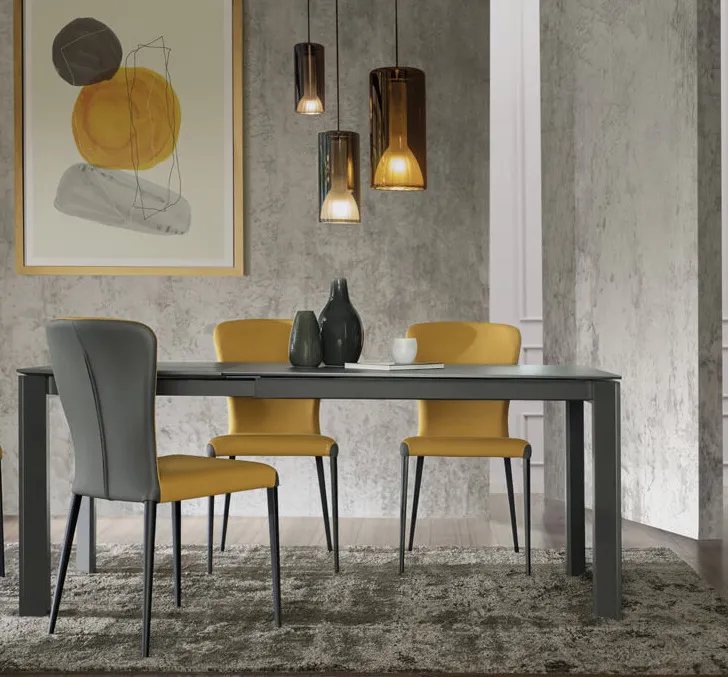 Chaise Francine bi matière noire/jaune – Image 7