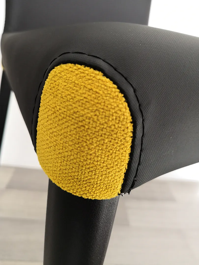 Chaise Francine bi matière noire/jaune – Image 6
