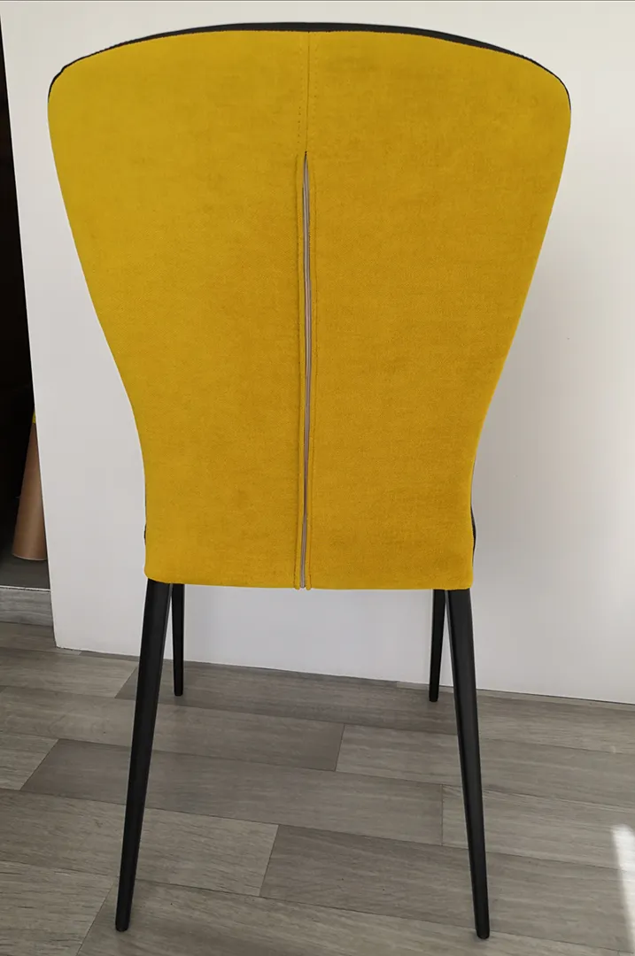 Chaise Francine bi matière noire/jaune – Image 4