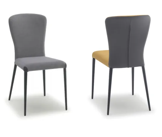 Chaise Francine bi matière noire/jaune – Image 8